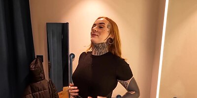 Big Ass British Student Gets Anal Fucked In fitting room By 2 Strangers