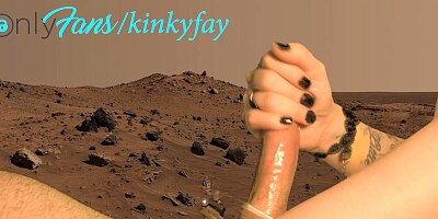 CUTE GIRL EDGES SUBMISSIVE FRIENDS COCK TO MULTIPLE ORGASMS ON MARS